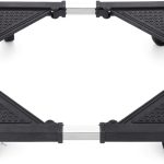 Mini Fridge Stand with 4 Locking Wheels 16.9"-25.6" Adjustable Dolly Base for Furniture Portable Refrigerator Stand(Black)