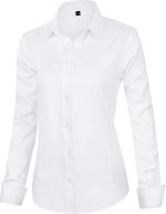 J.VER Womens Dress Shirts Long Sleeve Button Down Shirt Wrinkle-Free Business Casual Blouse Office Work Tops - Image 3