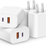[4 Pack] USB C Charger Block Fast Charging Multiport Adpater [PD 20W USB-C & QC 3.0 USB-A Port] for i Phone 17/16/15/14/13/12/11/X/8, i Pad, Galaxy, Google, Galaxy & More