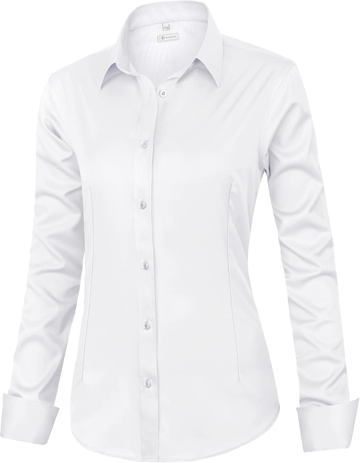 siliteelon Womens Classic-Fit Dress Shirts Long Sleeve Button Down Wrinkle-Free siliteelon Womens Classic-Fit Dress Shirts Long Sleeve Button Down Wrinkle-Free Stretch Solid Casual Work Office Blouse Top