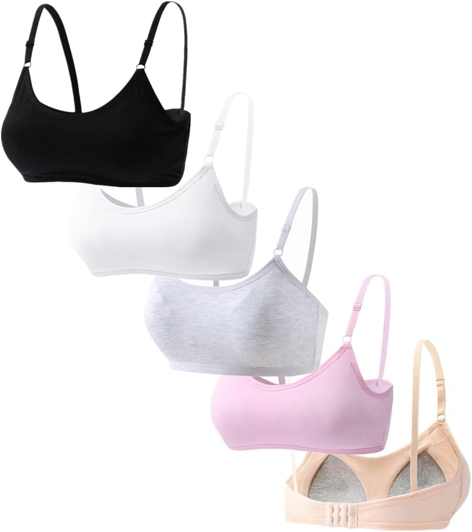 Big Girls' Adjustable Training Bra Cotton Bras Wireless Light Padded Big Girls' Adjustable Training Bra Cotton Bras Wireless Light Padded 10-16 Years