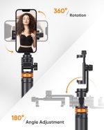 EUCOS 62" Phone Tripod, Tripod for iPhone & Selfie Stick with Remote, Extendable Cell Phone Stand & Ultimate Phone Holder, Solidest Phone Stand Compatible with iPhone/Android - Image 6