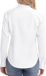 siliteelon Womens Classic-Fit Dress Shirts Long Sleeve Button Down Wrinkle-Free Stretch Solid Casual Work Office Blouse Top - Image 4