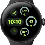 Google Pixel Watch 3 (41mm) 2024 Model - Android Smartwatch, Heart Rate Tracking, Fitbit Advanced Running, Fitness Insights, 24-Hour Battery - Matte Black Aluminum Case - Obsidian Band - Wi-Fi