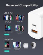 [4 Pack] USB C Charger Block Fast Charging Multiport Adpater [PD 20W USB-C & QC 3.0 USB-A Port] for i Phone 17/16/15/14/13/12/11/X/8, i Pad, Galaxy, Google, Galaxy & More - Image 6