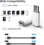 4 Pack Lightning to USB C Adapter for iPhone 15/16/17 Pro/17 Pro Max,for iPhone 17/16 Charger,17/16 Accessories,Fast Charging & Data Transfer,USB C Charger Connector Cable,Not for Audio/OTG - Image 6
