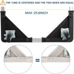 Mini Fridge Stand with 4 Locking Wheels 16.9"-25.6" Adjustable Dolly Base for Furniture Portable Refrigerator Stand（Black） - Image 3