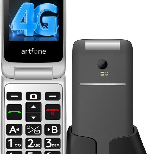 G3 Pro Grey - 4G LTE Cell Phone for Seniors丨Unlcoked Flip Phone with SOS Button丨Loud Speaker丨Camera丨Charging Dock丨Talking Clock丨Speed Dial丨 Hands-free丨Large Buttons Dumb Phone丨Keypad Mobile