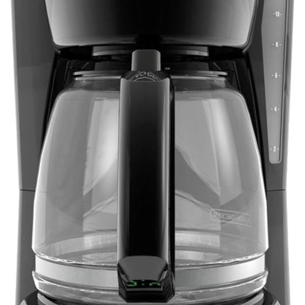 BLACK+DECKER 12-Cup Digital Coffee Maker, Programmable, Washable Basket Filter, Sneak-A-Cup, Auto Brew, Water Window, Keep Hot Plate, Black