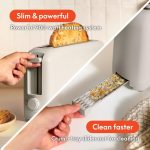 bella 2 Slice Slim Toaster, Fits-anywhere™ Kitchenware, 6 Setting Shade Control with Reheat & Cancel Buttons, Fits sourdough, 10” Long Slot, Anti Jam & Auto Shutoff, 900 Watt, Oatmilk - Image 5