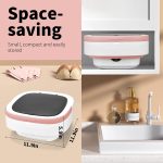 Portable Washing Machine, Mini 16L Foldable Washer and Dryer with 3 Modes Deep Cleaning, Upgraded Small Collapsible Laundry for Hotel, Apartment, Home and Travel - Pink - Image 6