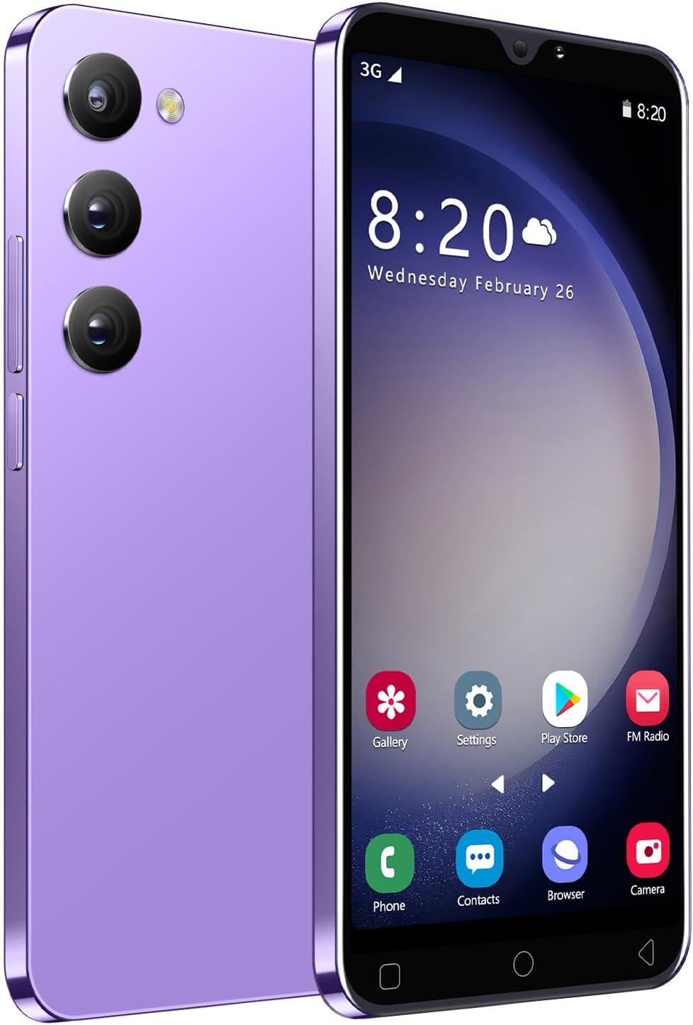 Cheap Mobile Phones, 5.0 Inch, Android 9.0, Dual SIM Dual Cheap Mobile Phones, 5.0 Inch, Android 9.0, Dual SIM Dual Camera, Quad Core, 16GB ROM【Expandable up to 128GB】, Support WiFi/Bluetooth/FM, Face Unlocked Phones (Purple)