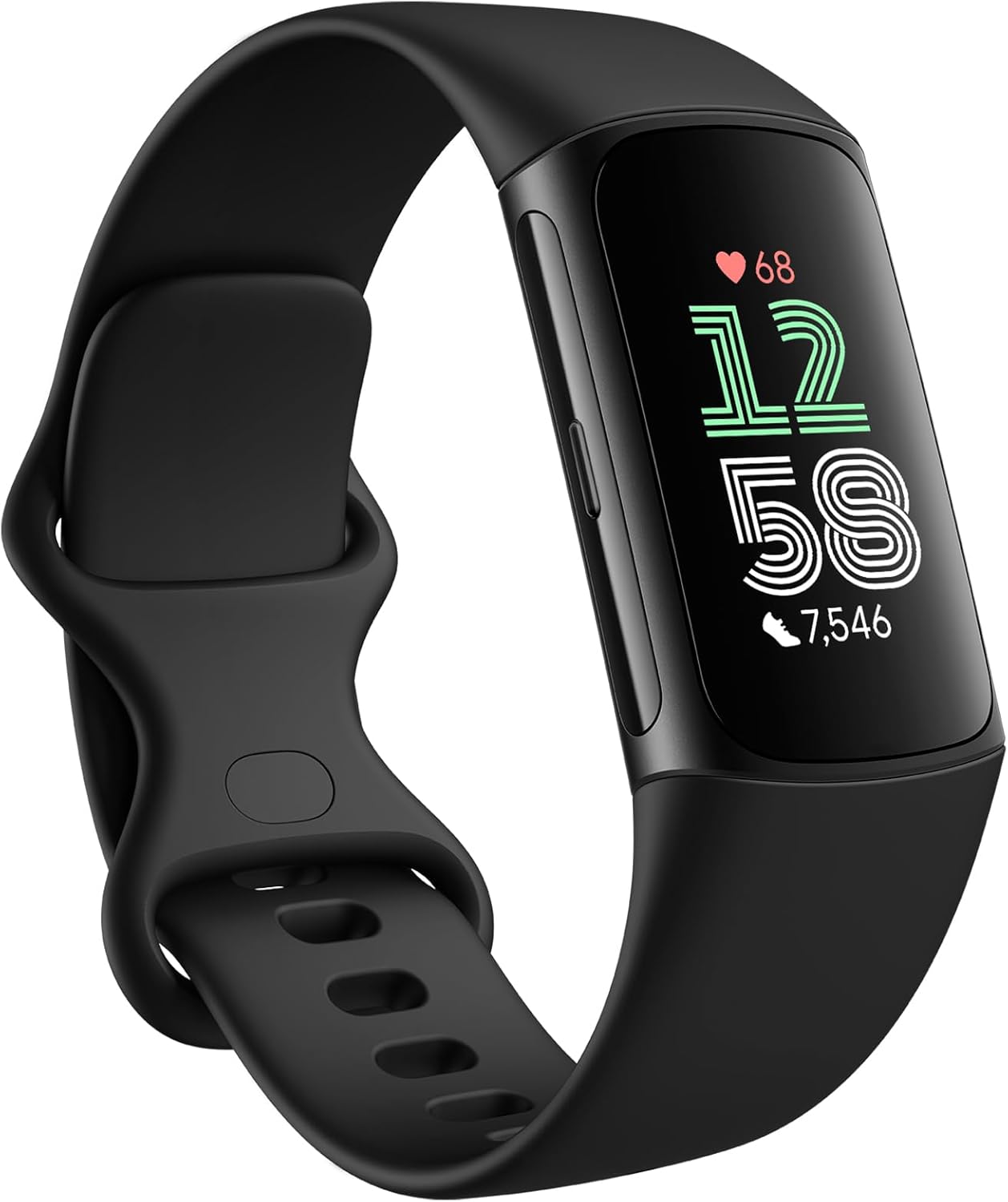 Fitbit Charge 6 Fitness Tracker with Google apps, Heart Rate Fitbit Charge 6 Fitness Tracker with Google apps, Heart Rate on Exercise Equipment, 6-Months Premium Membership Included, GPS, Health Tools and More, Obsidian/Black, One Size (S & L Bands Included)