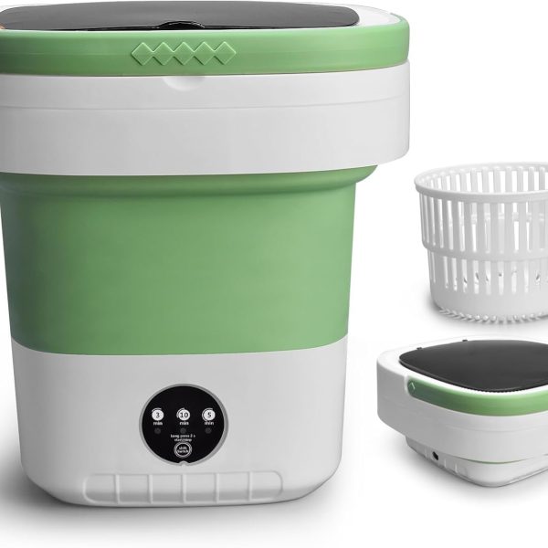 Portable Washing Machine, 16L Upgraded with Spin Basket Laundry Machine, 3 Cleaning Modes Suitable for Small Clothes, Foldable Design Ideal for Hotel, Home, Apartment and Campain