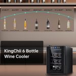 KingChii 6 Bottle Thermoelectric Wine Cooler Refrigerator Advanced Cooling Technology, Stainless Steel & Tempered Glass For Red Wine, Champagne for Home, Kitchen, or Office - Image 5