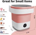 Portable Washing Machine, Mini 16L Foldable Washer and Dryer with 3 Modes Deep Cleaning, Upgraded Small Collapsible Laundry for Hotel, Apartment, Home and Travel - Pink - Image 2