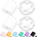 iPhone Charger Fast Charging,[MFi Certified] 2Pack 20W Type C Fast Charger Block with 6FT USB C to Lightning Cable Compatible for iPhone 14/13/12/11 Pro Max/Xs Max/XR/X,iPad（White）