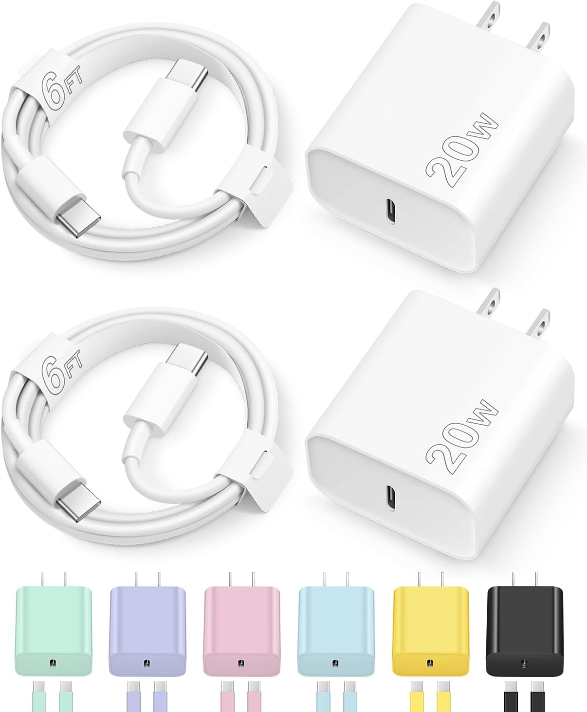 iPhone 17 16 15 Charger Fast Charging Type C Chargers iPhone 17 16 15 Charger Fast Charging Type C Chargers USB C Charger Block iPhone 17 16 15 Air Pro Max Chargers with 6FT Cable for iPhone 17/17 Plus/17 Pro Max/16/16 Plus/16 Pro Max/15 Pro Max/iPad Pro