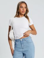 Trendy Queen Womens Basic T Shirts Summer Tops 2025 Crop Short Sleeve Slim Fit Tee Cute Gym Workout Clothes - Image 5