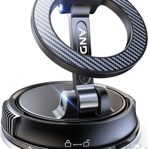 ANDERY Car Phone Holder for Magsafe [78+LBS Strongest Suction & 2400gf Magnetic] 360° Adjustable Car Phone Mount, Phone Holders for Your Car for iPhone 17 Pro Max 16 15 14 13 12 Air Plus, Carbon Fiber