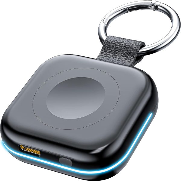 HUOTO Portable Charger for Apple Watch,Wireless Magnetic iWatch Charger 1200mAh Power Bank Travel Keychain Accessories Smart Chargers for Apple Watch Series 11/10/9/8/7/6/SE/5/4/3/2/1/UItra/UItra 2