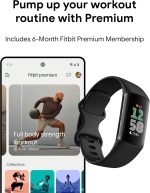 Fitbit Charge 6 Fitness Tracker with Google apps, Heart Rate on Exercise Equipment, 6-Months Premium Membership Included, GPS, Health Tools and More, Obsidian/Black, One Size (S & L Bands Included) - Image 9