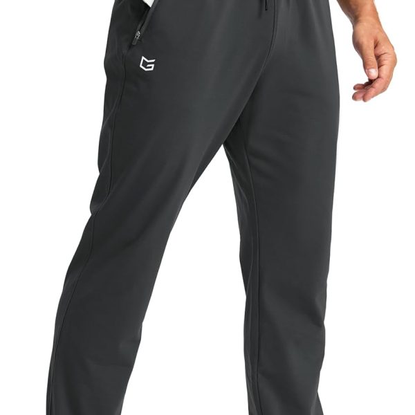 G Gradual Men's Fleece Lined Winter Pants with 3 Zipper Pockets Warm Athletic Joggers Workout Running Sweatpants for Men