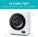 BLACK+DECKER 1.5 Cu. Ft. Compact Dryer, 5.5 lb. Capacity, 850W 120V Vented Electric Drying Machine with Stainless Steel Drum, Portable Dryer for Laundry for Standard Wall Outlet, BCED15, White - Image 5