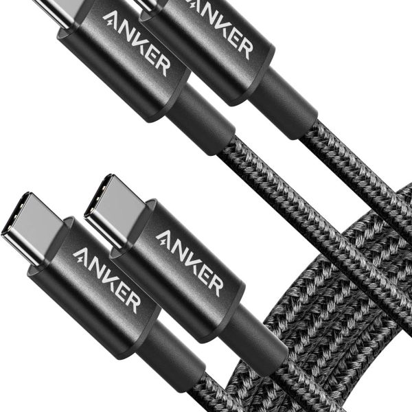 Anker USB C to USB C Cable, Type-C 60W Fast Charging Cable (6 FT, 2Pack) for iPhone 17 Series, iPad mini 6 and More (Black)