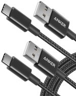 Anker Cable [2 Pack 6ft], USB A to USB C Cable for iPhone 17 Series,Samsung Galaxy S10 S10+, LG V30, Beats Fit Pro and More (Black).