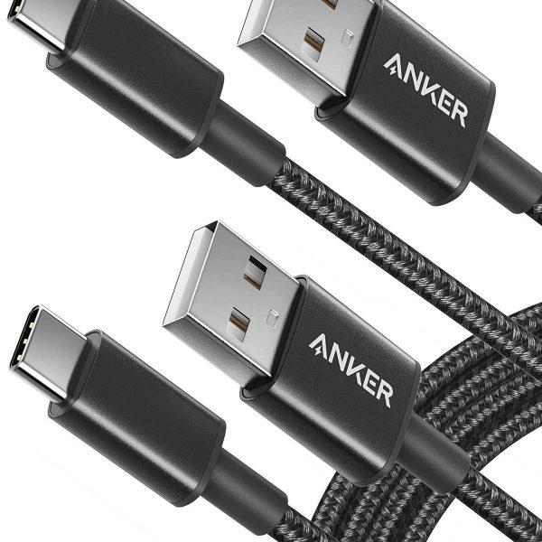 Anker Cable [2 Pack 6ft], USB A to USB C Cable for iPhone 17 Series,Samsung Galaxy S10 S10+, LG V30, Beats Fit Pro and More (Black).