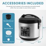 AROMA Digital Rice Cooker, 4-Cup (Uncooked) / 8-Cup (Cooked), Steamer, Grain Cooker, Multicooker, 2 Qt, Stainless Steel Exterior, ARC-914SBD - Image 3