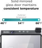 BLACK+DECKER Wine Fridge 12 Bottles, Thermoelectric Wine Cooler Refrigerator with Mirrored Front, Freestanding 12 Bottle Wine Fridge, BD60336 - Image 4