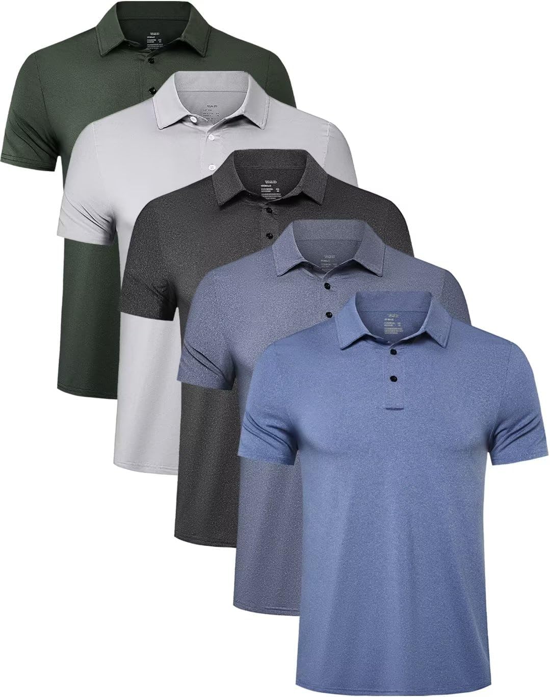 TELALEO 4/5 Pack Mens Polo Shirts Quick Dry Short Sleeve TELALEO 4/5 Pack Mens Polo Shirts Quick Dry Short Sleeve Golf T Shirt Performance Moisture Wicking Casual Workout