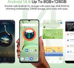 UMIDIGI G9T Unlocked Cell Phone, Dual 4G SIM, 4GB+128GB/1TB TF, Android 14 Smartphone, 6.75" HD+ 90Hz Display, 5000mAh Battery, 18W Fast Charging, 13MP Camera, GPS - Image 2