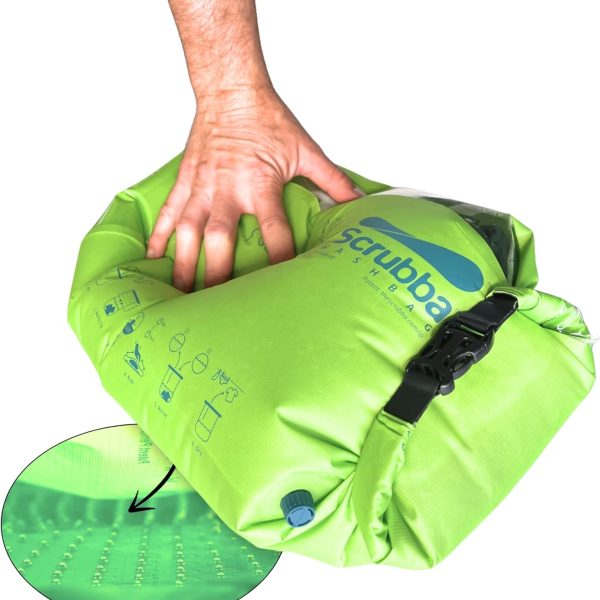 Scrubba Wash Bag Portable Washing Machine - Lightweight Manual Washing Machine for Travel, Camping, Laundry, Baby Clothes - Travel Essentials, Gift - use with Laundry Detergent/Sheets - 5.3 oz.