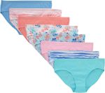 Hanes girls Organic Underwear, Brief & Hipster, Toddler & Girl Sizes, Pure Comfort Organic 100% Cotton Panties, 8-pack