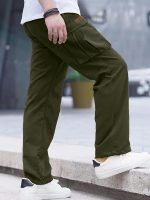 Comdecevis Men's Casual Cargo Pants Workout Joggers Stretch Sweatpants Hiking Drawstring Tactical Pants with Multi Pockets - Image 6