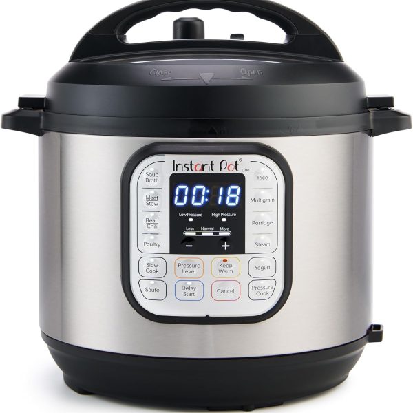Instant Pot Duo 7-in-1 Electric Pressure Cooker, Slow Cooker, Rice, Steamer, Sauté, Yogurt Maker, Warmer & Sterilizer, Includes App With Over 800 Recipes, Stainless Steel, 6 Quart