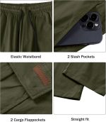 Comdecevis Men's Casual Cargo Pants Workout Joggers Stretch Sweatpants Hiking Drawstring Tactical Pants with Multi Pockets - Image 4