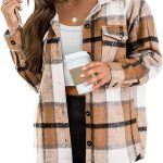 AUTOMET Womens Fall Outfits Fashion Clothes Shackets Flannel Plaid Button Down Long Sleeve Shirts Jackets