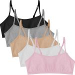 Popular Cotton Girls Training Bra - Crop Cami Training Bras for Girls with Adjustable Straps. Cotton Bra Pack.