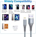 4Pack [Apple MFi Certified] Charger Lightning to USB Charging Cable Cord Compatible iPhone 14/13/12/11 Pro/11/XS MAX/XR/8/7/6s Plus,iPad Pro/Air/Mini,iPod Touch - Image 5