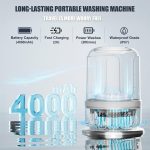 Underwear Washing Machine, Upgrade Mini Portable Washing Machine Rechargeable Underwear Washer Deep Cleans Small Clothes for Apartment, Dorm, RV, Travel & Hotel Use - Image 3