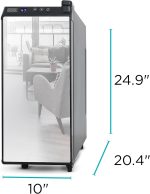 BLACK+DECKER Wine Fridge 12 Bottles, Thermoelectric Wine Cooler Refrigerator with Mirrored Front, Freestanding 12 Bottle Wine Fridge, BD60336 - Image 7