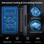 KingChii 6 Bottle Thermoelectric Wine Cooler Refrigerator Advanced Cooling Technology, Stainless Steel & Tempered Glass For Red Wine, Champagne for Home, Kitchen, or Office - Image 2