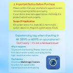 Vlog Selfie Monitor Screen iPhone, 4K 60fps Recording, Wireless Screen Mirroring with Remote Control, Magnetic Fixation, 180° Rotation, 3 Levels of Brightness, Compatible with iPhone & Android - Image 9