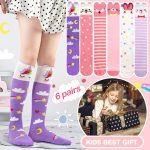 MOGGEI 6 Pairs Kids Girls Knee High Socks Gift Long Crazy Silly Tall Funny Boot Cute Animal Child Fun Socks - Image 5
