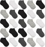 Kids Socks - 25 Pairs Toddler Ankle Socks Set, Low Cut for Boys & Girls (0-14 Years Old)