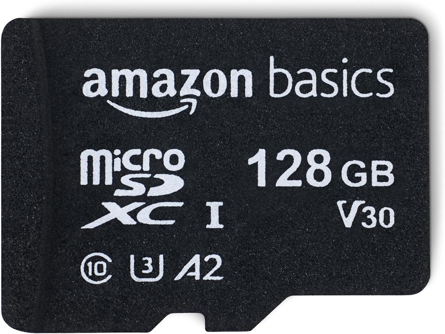 Amazon Basics Micro SDXC Memory Card with Full Size Adapter, Amazon Basics Micro SDXC Memory Card with Full Size Adapter, A2, U3, Read Speed up to 100 MB/s, 128 GB, Black